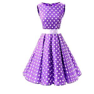 Women's Dress Retro Vintage Swing 1950's short sleeve polkadot print